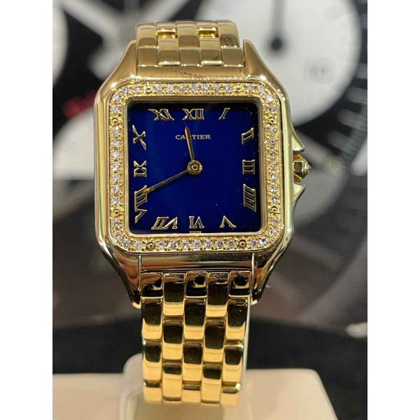 Cartier PANTHERE Carrè Yellow Gold Large Size Blue Lapis Dial