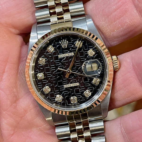 Rolex Datejust 36<br>16233 – Only Paper 1998 Black Diamond Dial